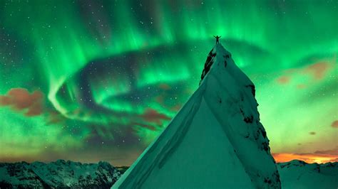 Fondos De Pantalla Montañas Noche Verde Auroras Atmósfera Aurora