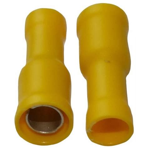 Aerzetix 10x Cosses électriques cylindriques jaunes femelles Ø5mm 4