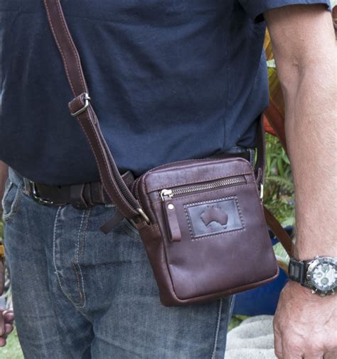Wombat Small Shoulder Flight Bag In A Gorgeous Oiled Brown Leather Rugged Leather Bag Leather