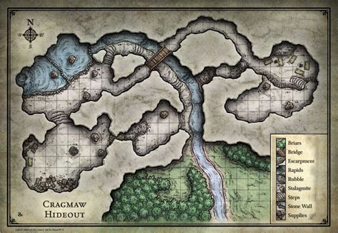 Cragmaw Hideout Reversed  1423 987 Fantasy Map Map D D Ruby