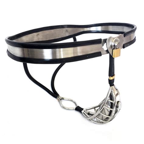 Chastity belt is not joke. Newest Male Fully Adjustable Model-T Stainless Steel ...
