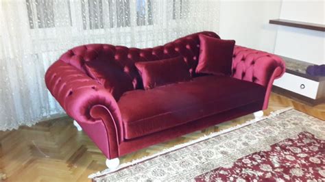 Scratches rub out with a dry cloth. Velvet Chesterfield Style Corner Sofa Purple Modern ...