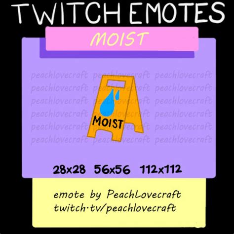 Twitch Or Discord Caution Sign Moist Emote Etsy