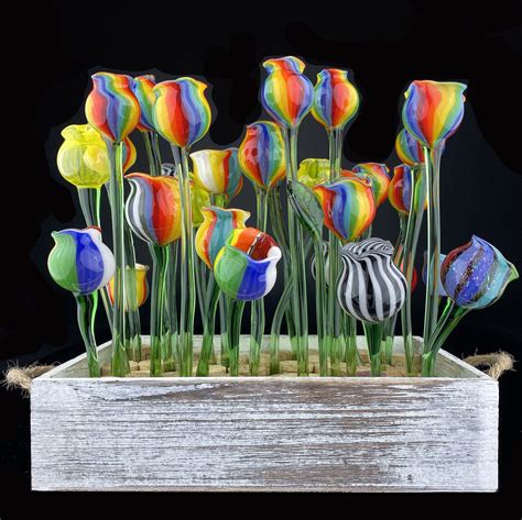 Blown Glass Flowers For Your Home Or Office That Last Forever For Girlfriends Moms Sisters