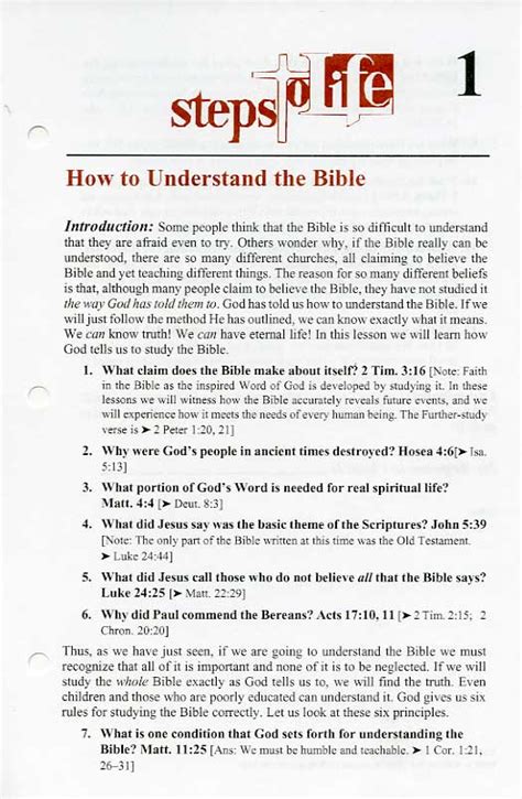 Steps To Life Bible Study Lessons Steps To Life