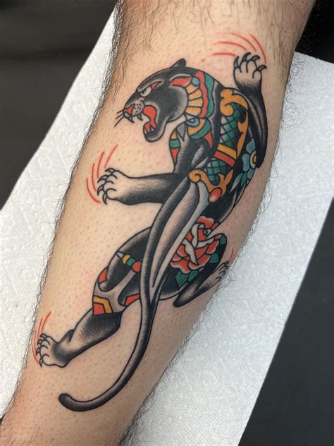 Traditional Jaguar Head Tattoo