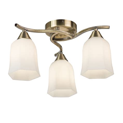 Check out our antique ceiling light selection for the very best in unique or custom, handmade pieces from our lighting shops. Alonso 3 Light Semi Flush Antique Brass Finish Ceiling Light