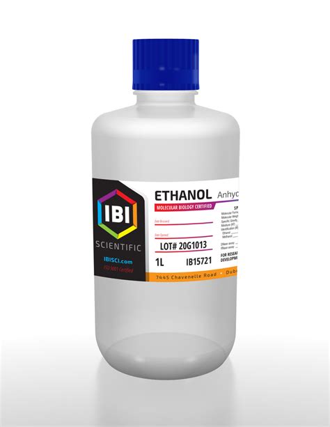 Ethanol Anhydrous Alcohol Rna And Dna Extraction Ibi Scientific