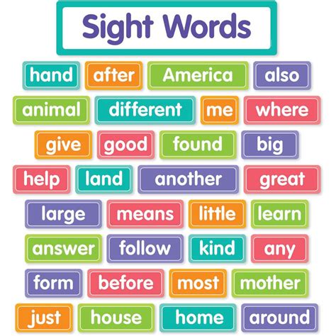 More Sight Words Bulletin Board Set Sc 834755