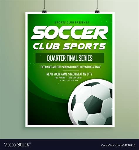 Soccer Club Sports Championship Flyer Template Vector Image