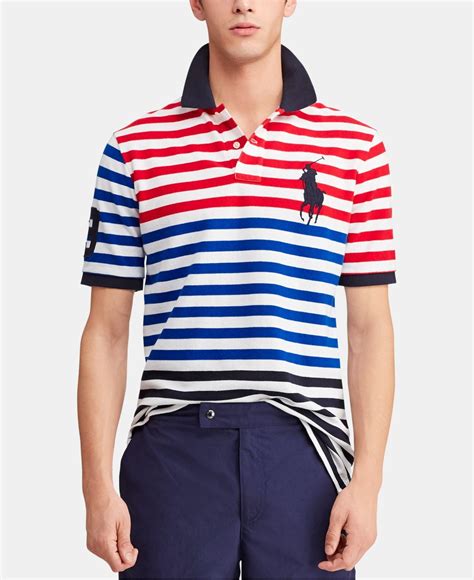 Lyst Polo Ralph Lauren Classic Fit Striped Mesh Americana Polo Shirt