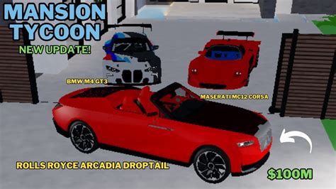 Roblox Mansion Tycoon New Cars Update Showcase Limited M Rolls