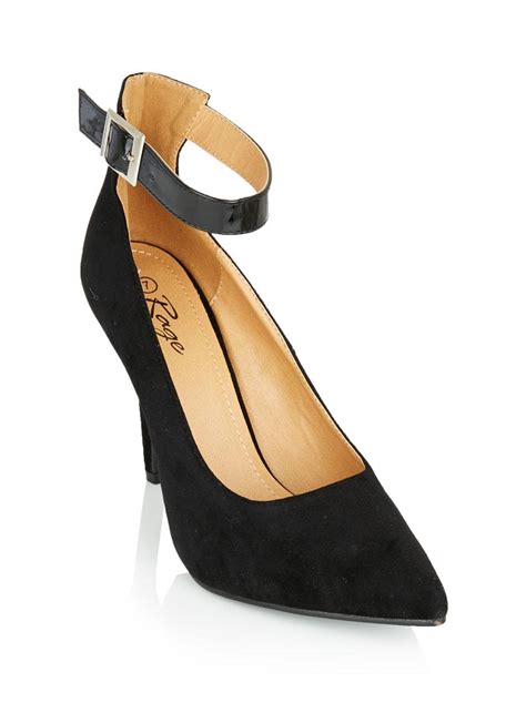 Court Shoes With Ankle Strap Black Rage Heels