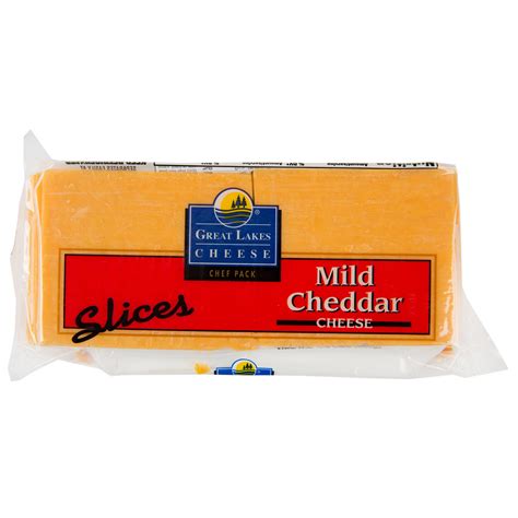 Great Lakes Cheese 15 Lb Yellow Mild Cheddar Cheese Slices 6case