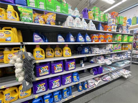 Walmart Retail Store Interior Detergent Aisle Side View Editorial Photo