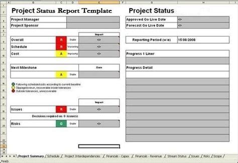 Project Report Template Exceltemple Project Status Report Report