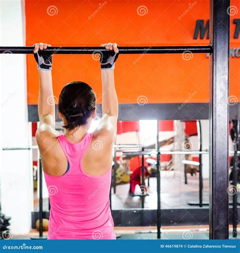 Woman Doing Pull Ups Stock Photo Image Of Women Strong 46619874