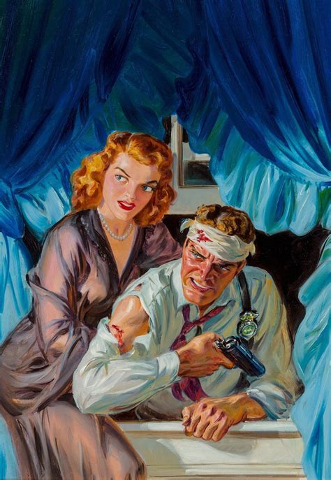 Norman Saunders Black Mask Magazine Cover Art May 1950 Pulp