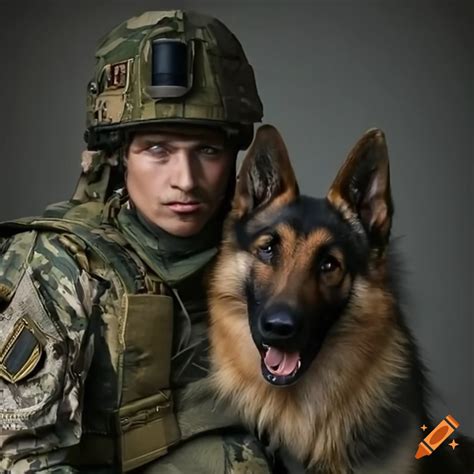 German Shepherd In Military Training On Craiyon