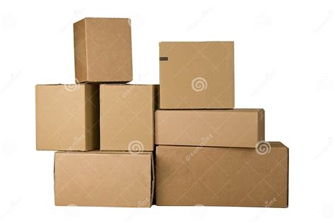 Brown Cardboard Boxes Arranged In Stack Stock Image Image Of Balance