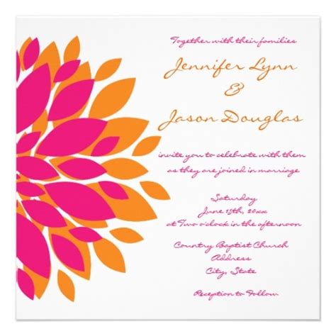 49 Best Hot Pink And Orange Wedding Invitations Images On Pinterest