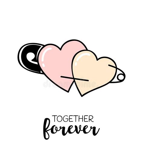 Together Forever Hand Drawn Greeting Card With Valentines Day Quote