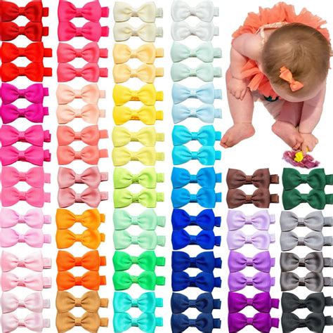 80 Pieces Baby Hair Clips 2 Inches Hair Bows Fully Wrapped Alligator
