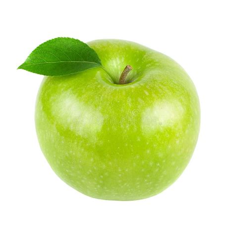Green Apple Fruits With Leaf Stock Image Image Of Delicious Fruit