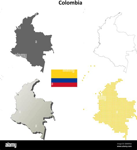 Colombia Outline Map Set Stock Vector Image And Art Alamy