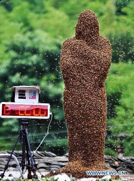 Man Covered With 26kg Bees Wins Bee Contest In C China 2 Peoples Daily Online