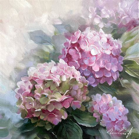 Hydrangea Painting Flower Painting Canvas Watercolor Flowers