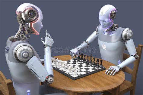 Robot Playing Chess Illustration Stock Illustration Illustration Of