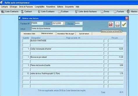 Un logiciel simple, pratique et conforme à la législation française. Télécharger Kafeo auto entrepreneur - 2017 V6.4.4 pour ...