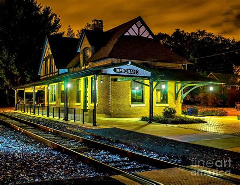 Wenonah Train Station At Night Photograph By Nick Zelinsky Jr Fine