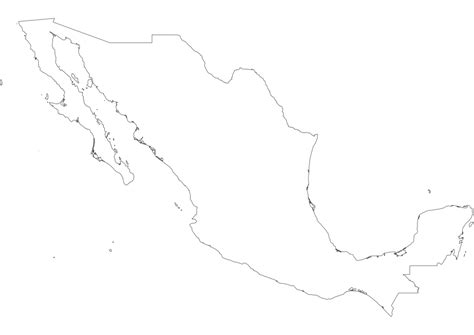 Blank Map Of Mexico Svg Vector Outline Map