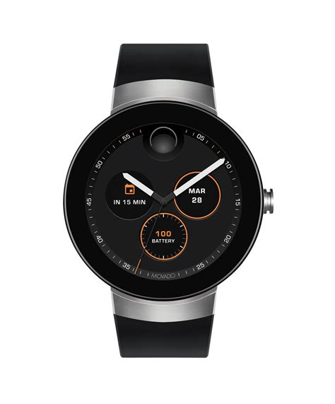 Movado Connect Powered By Android Wear Navy Leather Leather Straps