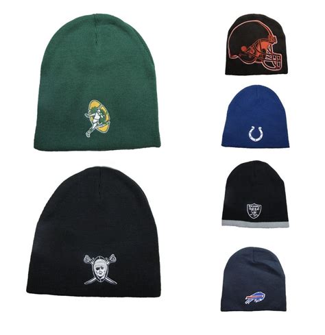 Nfl Team Logo Winter Beanie Hats 100 Acrylic Winter Knit Caps Pick