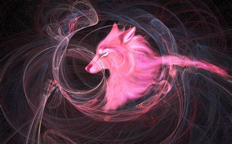 Pink Wolf Wp Fox Pink Fractal Hd Wallpaper Peakpx