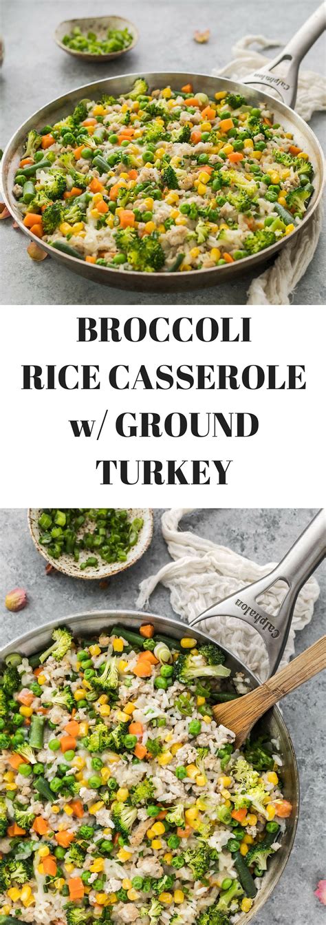 She has an ma in food research from he can't resist a side that sounds good. Broccoli Rice Casserole with Organic Ground Turkey via ...