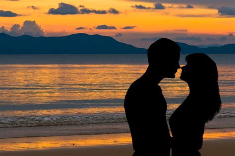 Couple In Love At Sunset Photograph