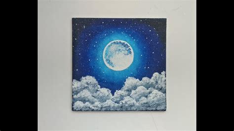 Full Moon Night Sky Painting For Beginners Night Sky With Stars
