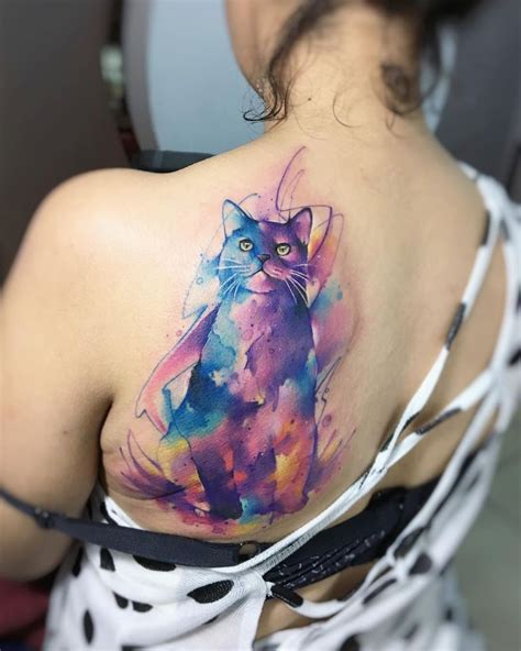 Watercolor Cat Tattoo Adrian Bascur 1 Kickass Things