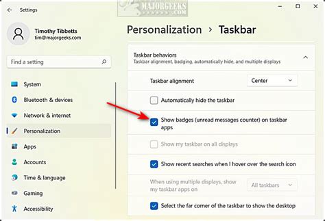 How To Disable App Badge Notification In Taskbar On W