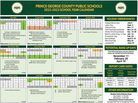 2022-23 school year calendar
