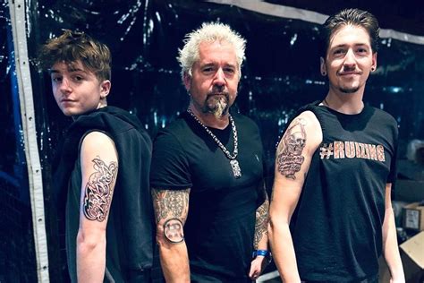 guy fieri gets tattooed with sons hunter and ryder see their new ink