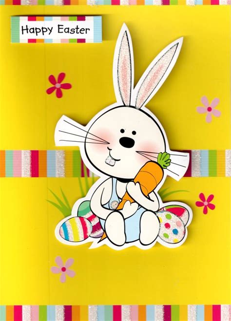 Happy Easter Cute Easter Bunny Rabbit Card Cards Love Kates