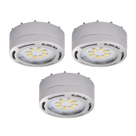 Amax Lighting 3 Pack 2625 In Plug In Under Cabinet Led Puck Light At