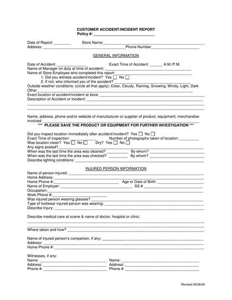 Customer Accidentincident Report Form Fill Out Sign Online And