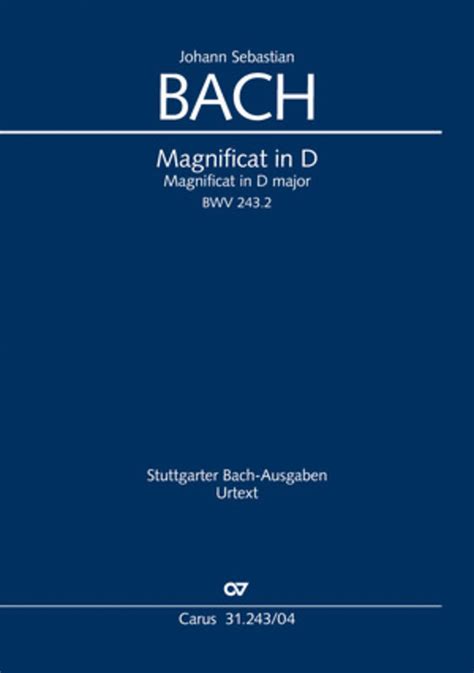 Magnificat In D Major By Johann Sebastian Bach Ssatb Sheet Music