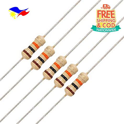 100 x 33 ohms ohm 1 4w 5 carbon film resistor free shipping fixed resistors business and industrial